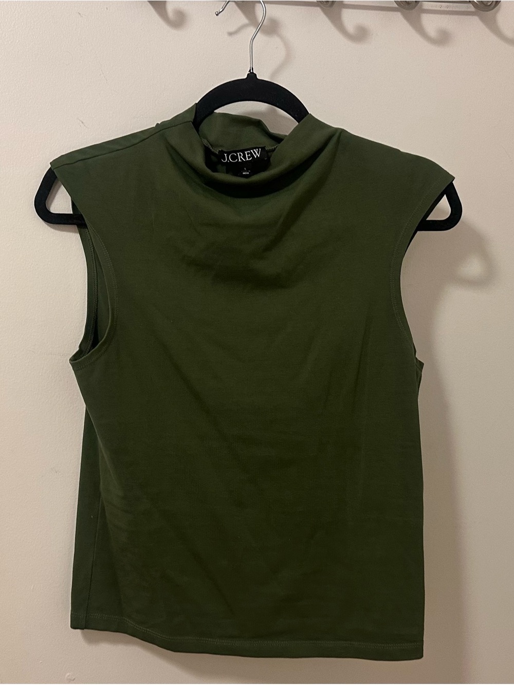 J. Crew Olive Green Sleeveless Mock Neck Tank